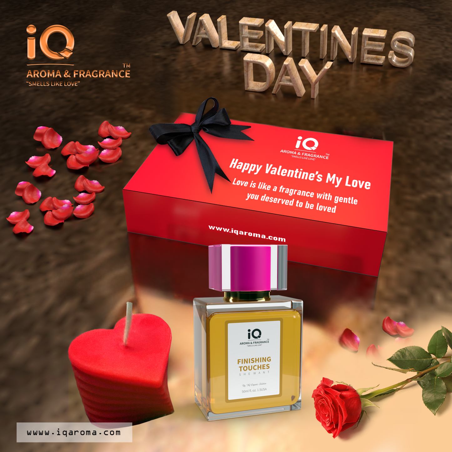 Love box with luxury perfume